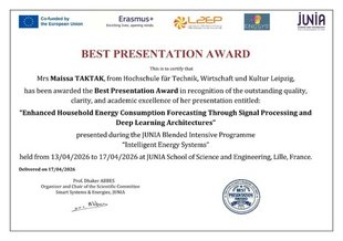 Best Presentation Award Textdokument des Best Presentation Awards