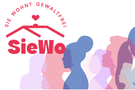 Logo des Projekts sowie Silhuetten von Frauenfiguren