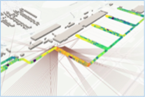 electromagnetic ray distribution in the vicinity of an airport