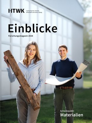 Cover eines Magazins mit der Aufschrift "Einblicke. Forschungsmagazin 2026. Schwerpunkt: Materialien