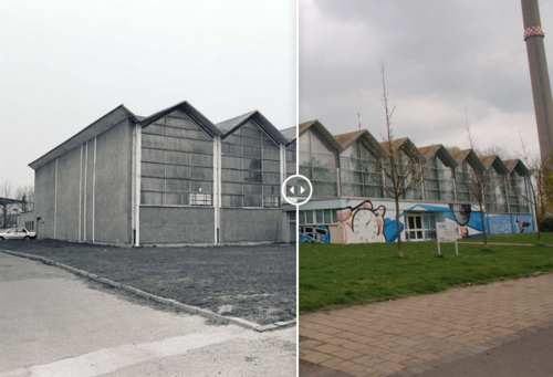 Die HTWK-Sporthalle in der Arno-Nitzsche-Straße: gestern und heute. (Fotos: HTWK Archiv/M. Dietsche) Die HTWK-Sporthalle in der Arno-Nitzsche-Straße: gestern und heute. (Fotos: HTWK Archiv/M. Dietsche)