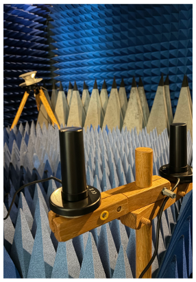 communication link setup between two antennas in a full anechoic chamber