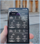 mobile phone showing an application for measuring key performance indicators of LTE